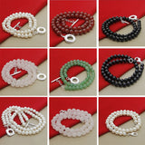 925 Silver Freshwater Pearl Necklace Wedding Jewelry