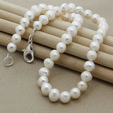 925 Silver Freshwater Pearl Necklace Wedding Jewelry
