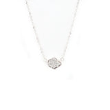 Geometric Resin Plated Druzy Pendant Necklace for Women