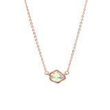 Geometric Resin Plated Druzy Pendant Necklace for Women