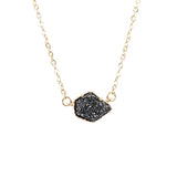 Geometric Resin Plated Druzy Pendant Necklace for Women