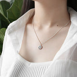 925 Sterling Silver Smile Face Pandent Necklace Jewelry