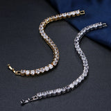 Zircon Bracelets Bangles Silver with Clear Crystal Charm