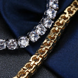 Zircon Bracelets Bangles Silver with Clear Crystal Charm