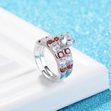 Silver Wedding Rings Sets Bridal Classic Engagement Band Rings For Women