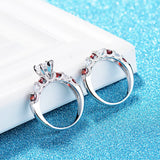 Silver Wedding Rings Sets Bridal Classic Engagement Band Rings For Women
