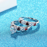 Silver Wedding Rings Sets Bridal Classic Engagement Band Rings For Women