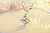 Four Leaf Clover Choker Necklace Flower 925 Silver Pendant Chain Birthday Gift