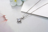 Four Leaf Clover Choker Necklace Flower 925 Silver Pendant Chain Birthday Gift