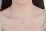 Four Leaf Clover Choker Necklace Flower 925 Silver Pendant Chain Birthday Gift