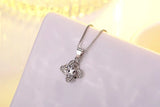 Four Leaf Clover Choker Necklace Flower 925 Silver Pendant Chain Birthday Gift