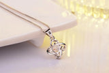 Four Leaf Clover Choker Necklace Flower 925 Silver Pendant Chain Birthday Gift