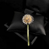 Green Dandelion Flower Enamel Brooches Women Men's Weddings Plants Brooch Pins
