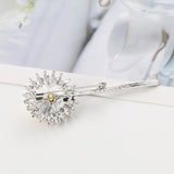Green Dandelion Flower Enamel Brooches Women Men's Weddings Plants Brooch Pins
