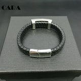 Brown Braided Leather Bracelet for Men