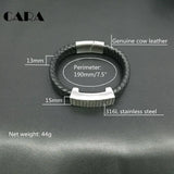 Brown Braided Leather Bracelet for Men