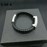 Brown Braided Leather Bracelet for Men