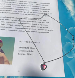 Heart Moonstone Necklace 925 Silver Clavicular Chain