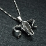 Horn Goat Skull Pendant 316L Stainless Steel Soild Skull Sheep Pendant
