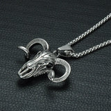 Horn Goat Skull Pendant 316L Stainless Steel Soild Skull Sheep Pendant