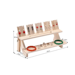 Wooden Jewelry Display Tray for Earrings Rings Pendant