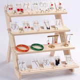 Wooden Jewelry Display Tray for Earrings Rings Pendant