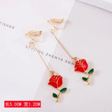 Korea Style Asymmetrical Star Moon Pearl Clip Earrings For Girl Women Party