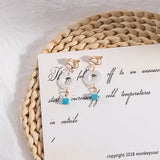 Korea Style Asymmetrical Star Moon Pearl Clip Earrings For Girl Women Party
