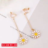 Korea Style Asymmetrical Star Moon Pearl Clip Earrings For Girl Women Party