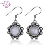 S925 Sterling Silver Moonstone Earrings 6MM Wedding Party