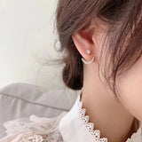 Moon Pearl Women Stud Earrings Star Moon Earrings Female Jewelry