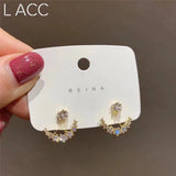 Moon Pearl Women Stud Earrings Star Moon Earrings Female Jewelry