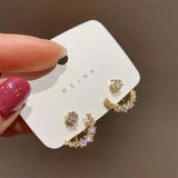Moon Pearl Women Stud Earrings Star Moon Earrings Female Jewelry