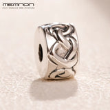 925 Sterling Silver Knotted Hearts Clip Bead for Bracelets