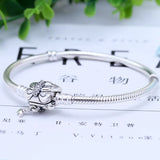 925 Silver Charm Bracelet Butterfly Snake Chain Fit Pan Moments Women