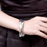 925 Sterling Silver Circle Bracelets Bangles Men Women Jewelry Gift