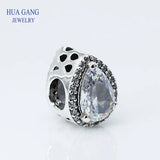 Radiant Teardrop Charm 925 Sterling Silver Bracelet Jewelry