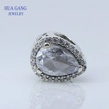 Radiant Teardrop Charm 925 Sterling Silver Bracelet Jewelry