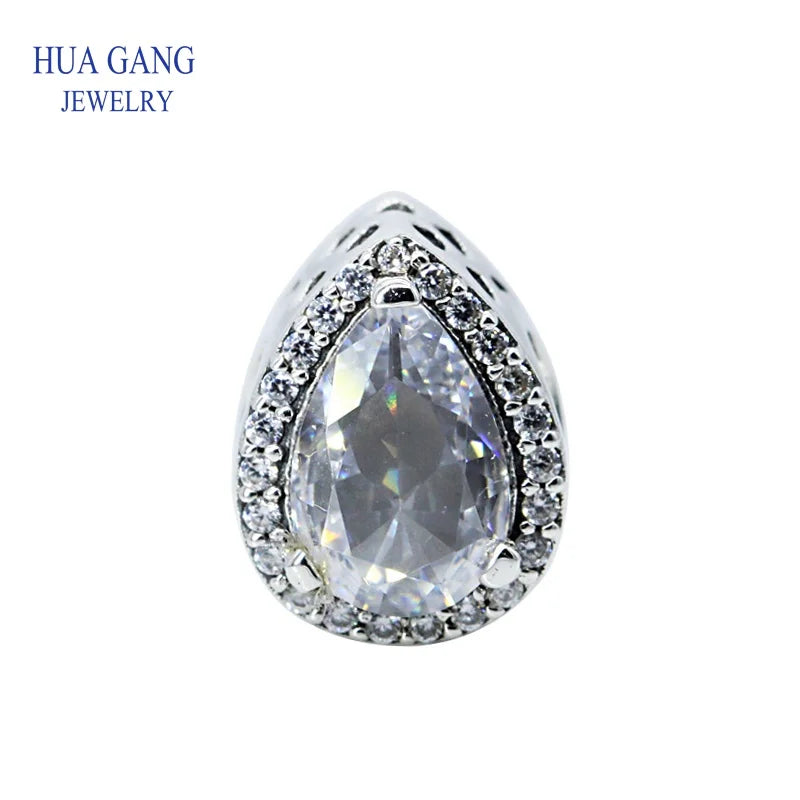 Radiant Teardrop Charm 925 Sterling Silver Bracelet Jewelry