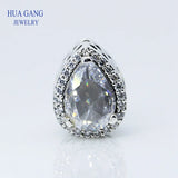 Radiant Teardrop Charm 925 Sterling Silver Bracelet Jewelry