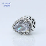 Radiant Teardrop Charm 925 Sterling Silver Bracelet Jewelry
