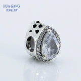 Radiant Teardrop Charm 925 Sterling Silver Bracelet Jewelry