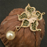 Rhinestone Pearl Brooch Flower Costume Jewelry for Women