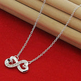 Heart Choker Necklace Silver 925 Infinite Love Women Jewelry