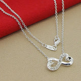 Heart Choker Necklace Silver 925 Infinite Love Women Jewelry