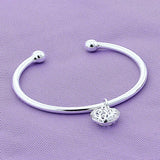 Silver 925 Heart Bracelets Bangles For Women Jewelry Pulseiras