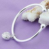 Silver 925 Heart Bracelets Bangles For Women Jewelry Pulseiras