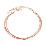 925 Sterling Silver Multilayer Tassel Snake chain Bracelet for Women
