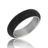 Wide Heavy Stainless Steel Bangles for Women with CZ Austrian Crystal