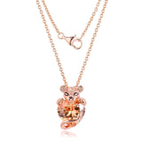 925 Sterling Silver Lion Princess Heart Necklace